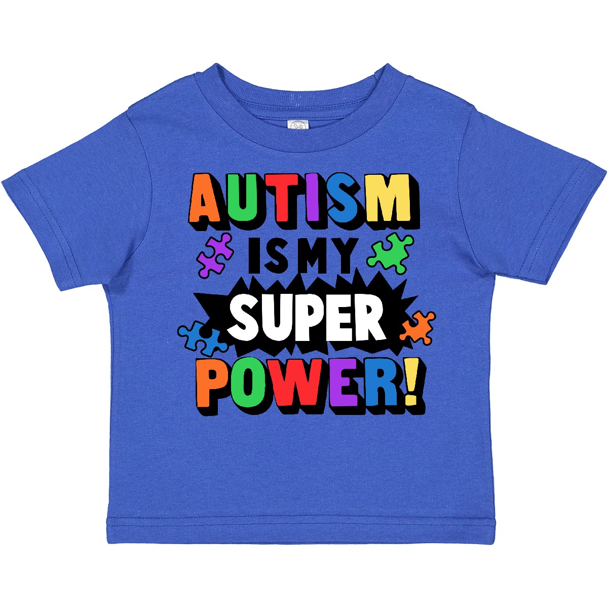 Inktastic Autism Is My Super Power With Puzzle Pieces Toddler T-Shirt Awareness - Picture 9 of 12