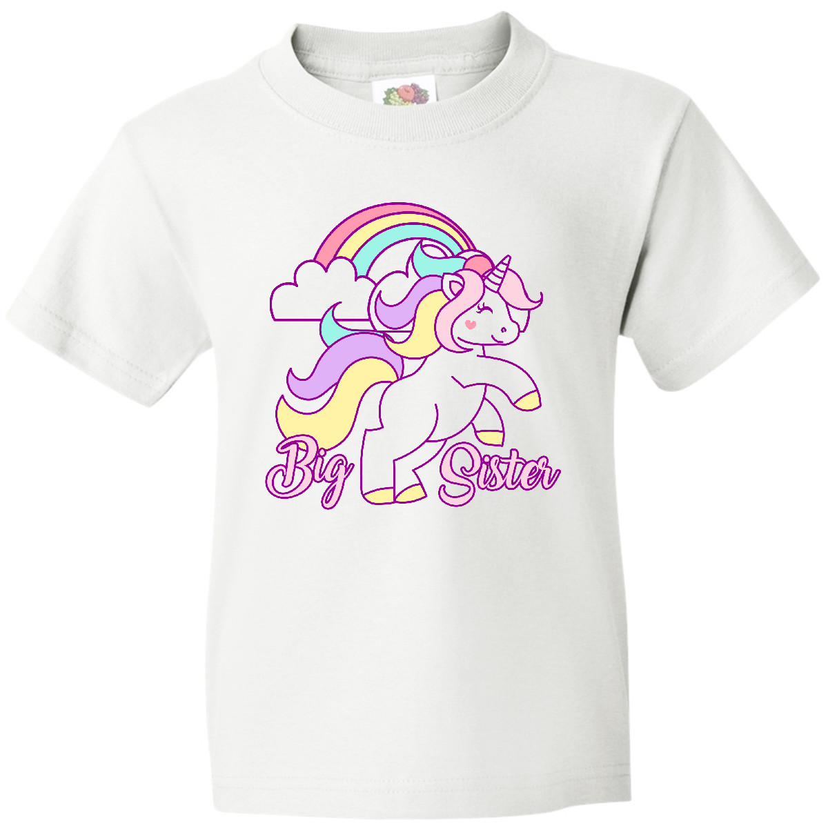 T-Shirt Inktastic Big Sister Einhorn Jugend Fantasy Happy Tee Kinder Child - Bild 11 von 11