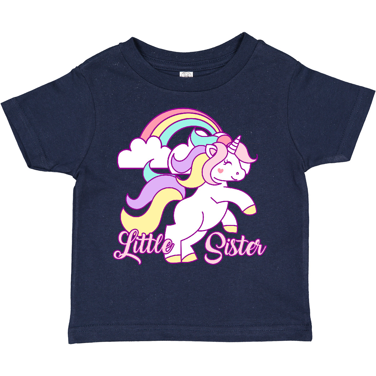 Inktastic Little Sister Unicorn Toddler T-Shirt Cute Siblings Children Rainbow - Picture 10 of 13