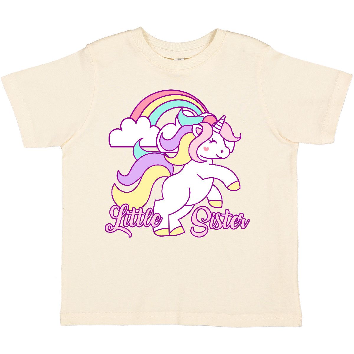 Inktastic Little Sister Unicorn Toddler T-Shirt Cute Siblings Children Rainbow - Picture 9 of 13