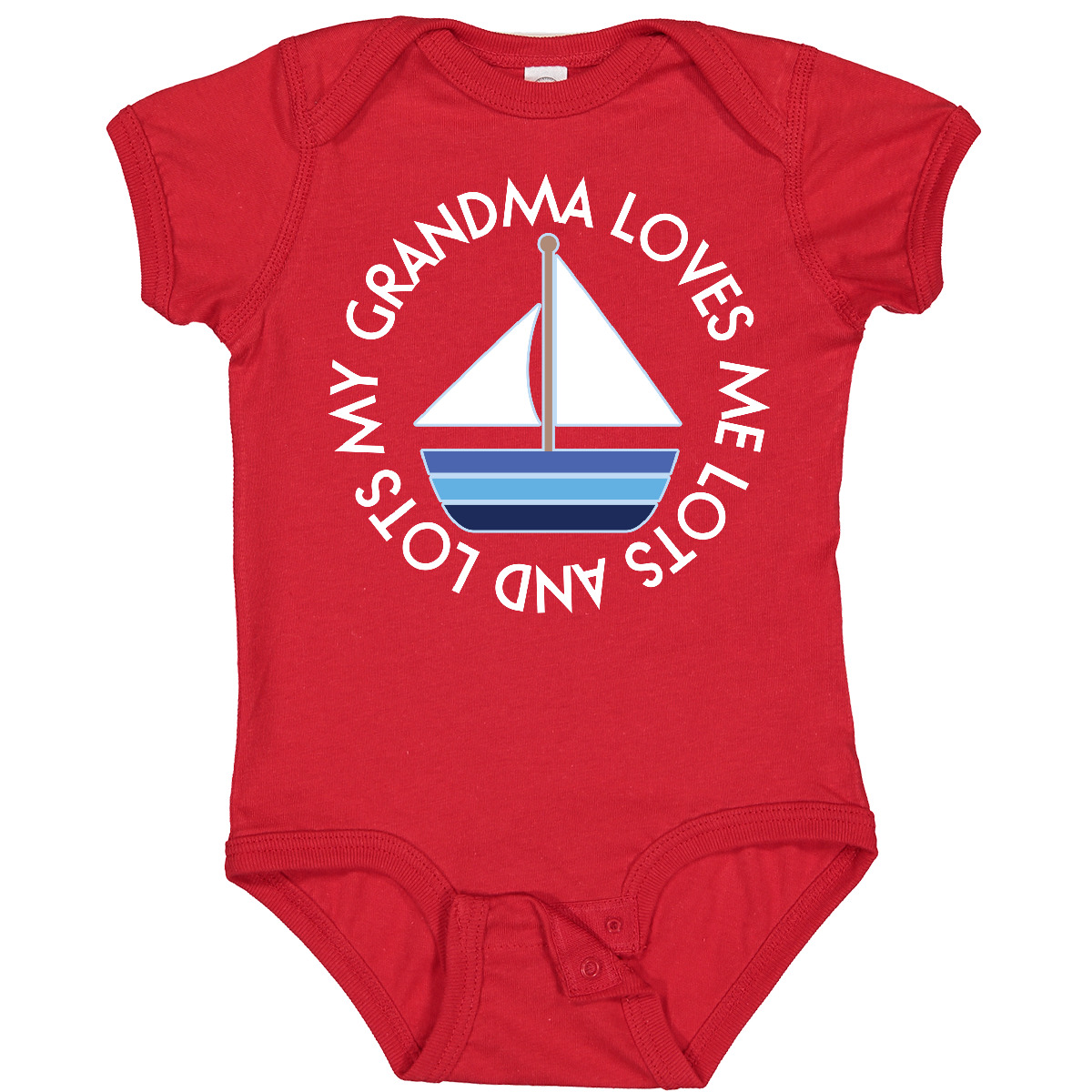 Inktastic My Grandma Loves Me Sailboat Sailing Baby Bodysuit Grandchild Boys - Picture 7 of 7