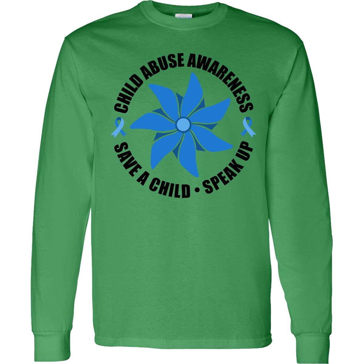 Inktastic Child Abuse Awareness Save A Child And Speak Up Long Sleeve T-Shirt - Picture 4 of 6