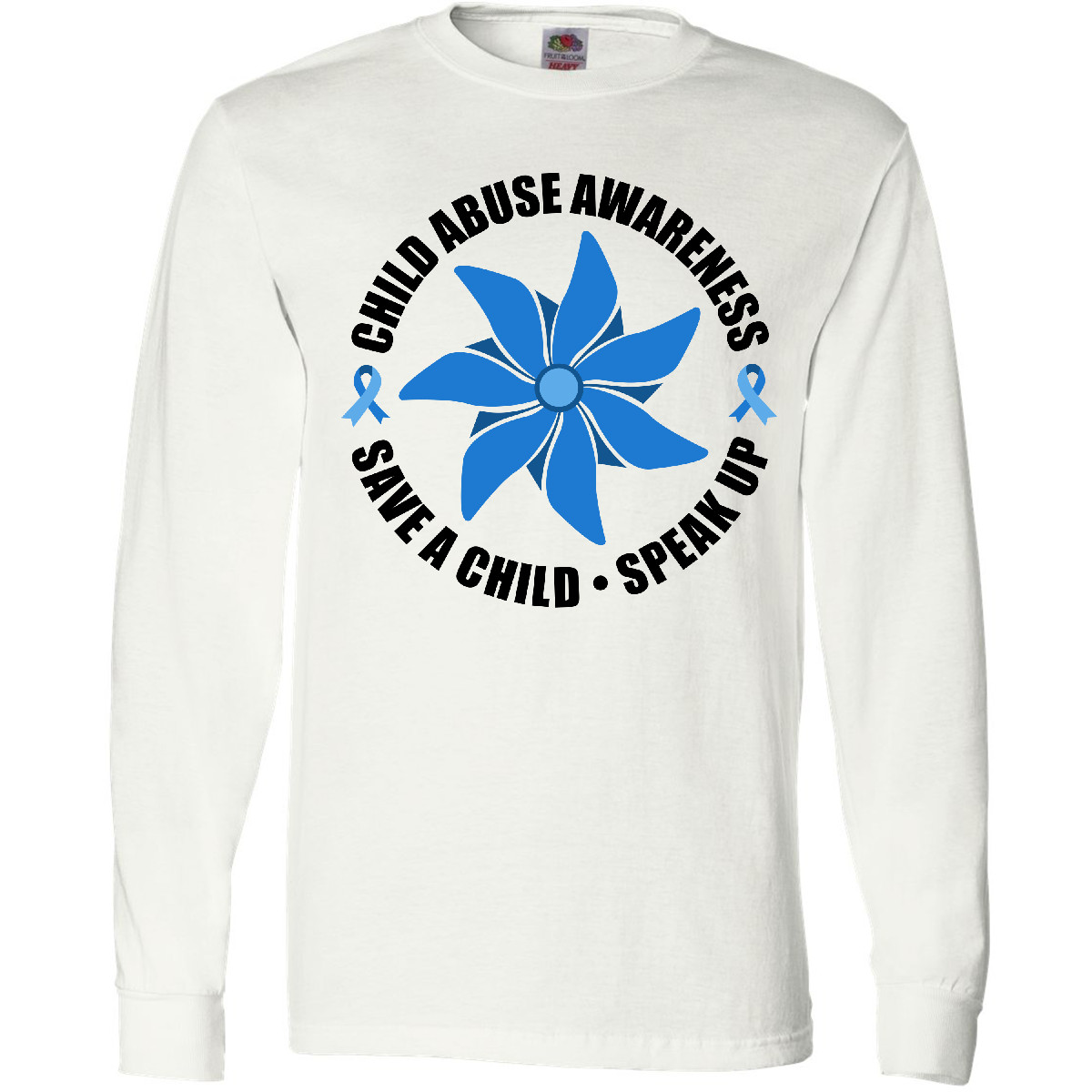 Inktastic Child Abuse Awareness Save A Child And Speak Up Long Sleeve T-Shirt - Picture 6 of 6