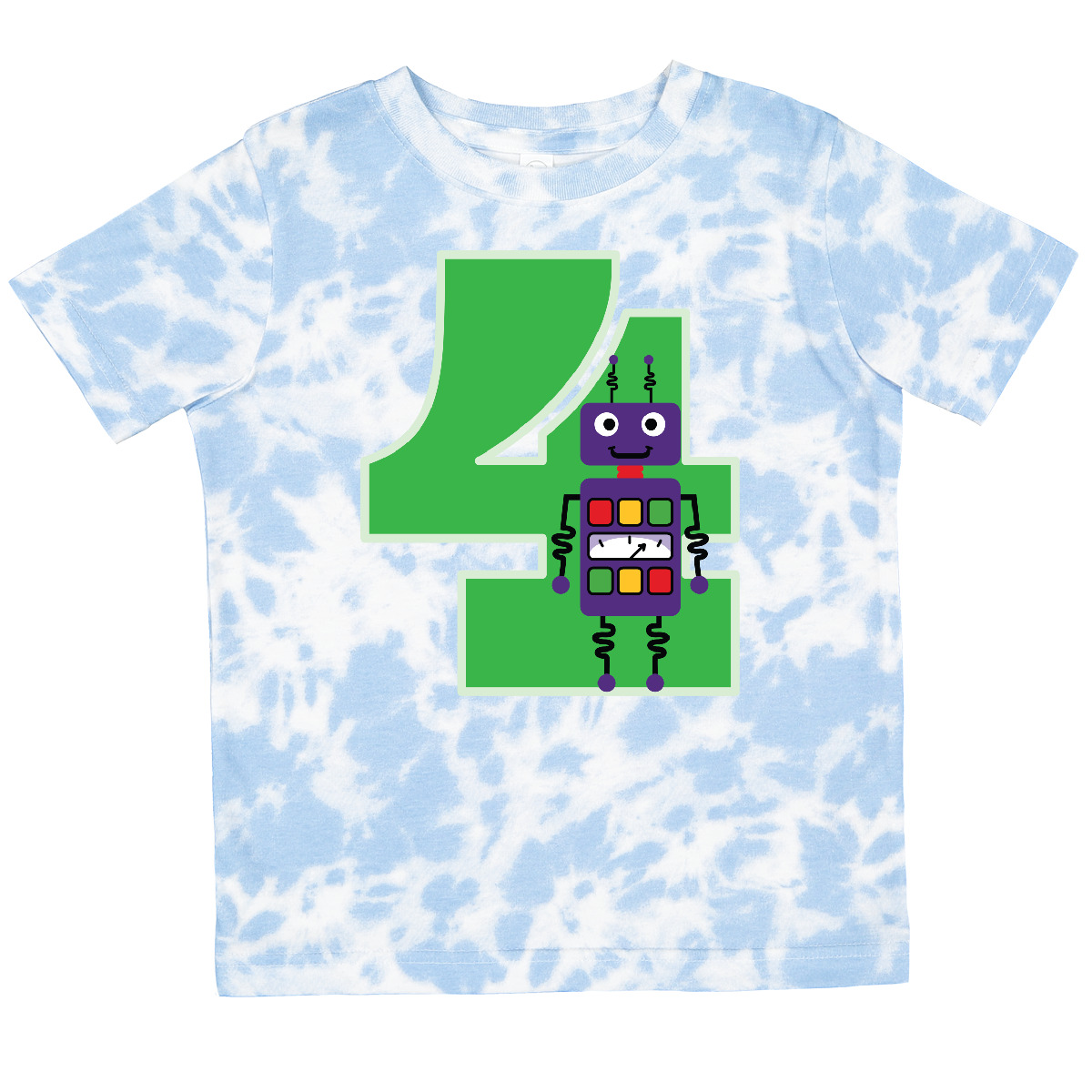 Inktastic 4th Birthday Robot Boys Robotics Toddler T-Shirt Four Fourth Happy 4 - Imagen 7 de 7