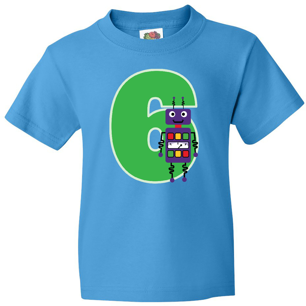 Inktastic 6th Birthday Robot Boys Robotics Youth T-Shirt Happy 6 Year Old Six - Picture 3 of 4