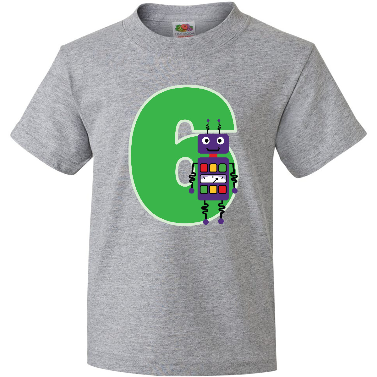 Inktastic 6th Birthday Robot Boys Robotics Youth T-Shirt Happy 6 Year Old Six - Picture 2 of 4