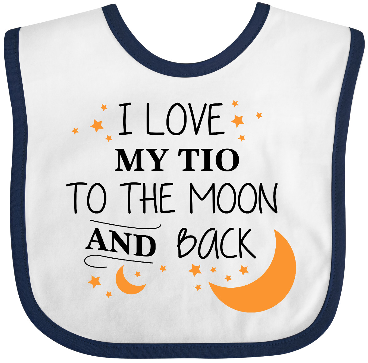 Inktastic I Love My Tio To The Moon And Back Baby Bib You Uncle Stars Gift - Picture 7 of 9