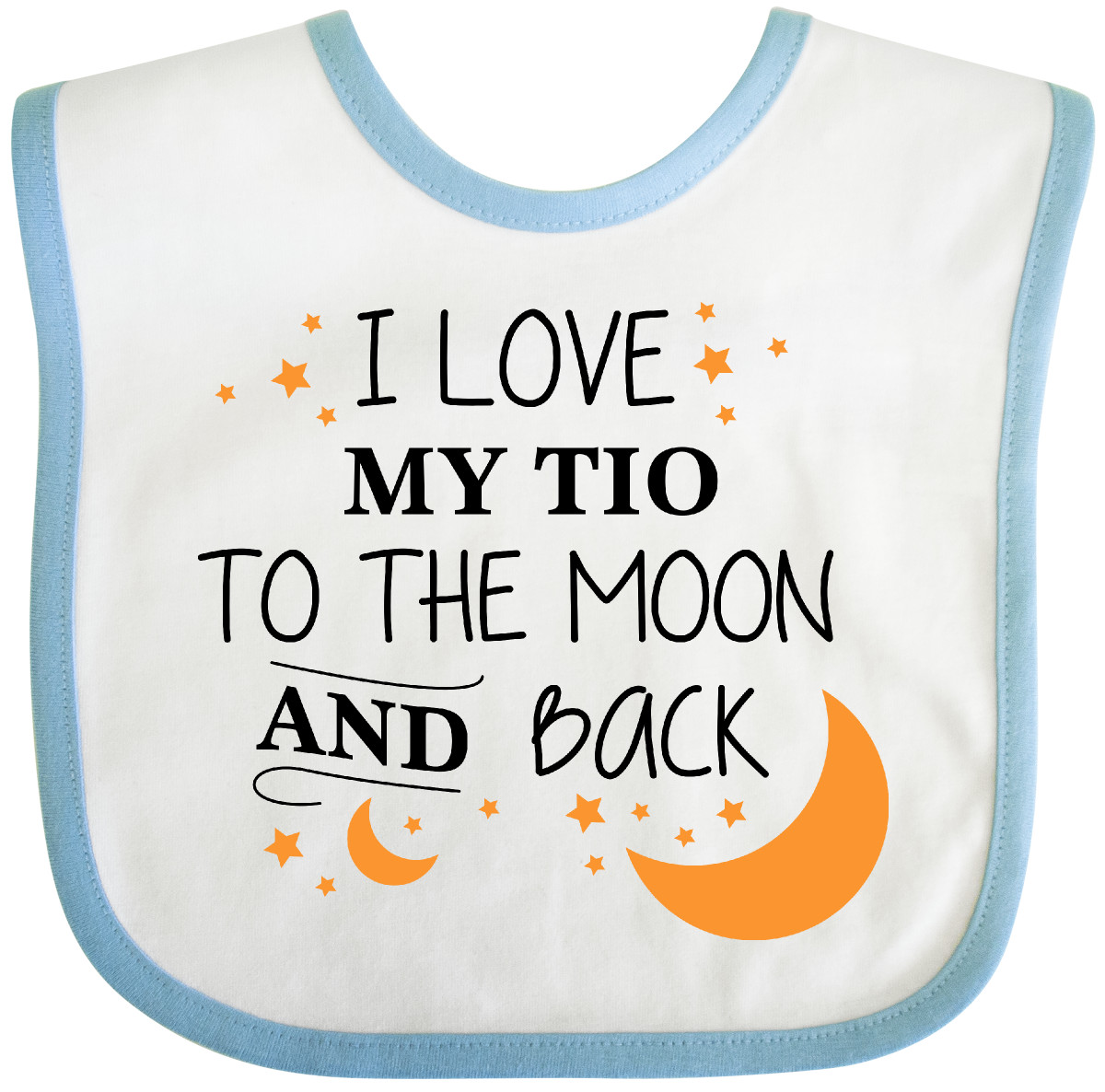 Inktastic I Love My Tio To The Moon And Back Baby Bib You Uncle Stars Gift - Picture 6 of 9
