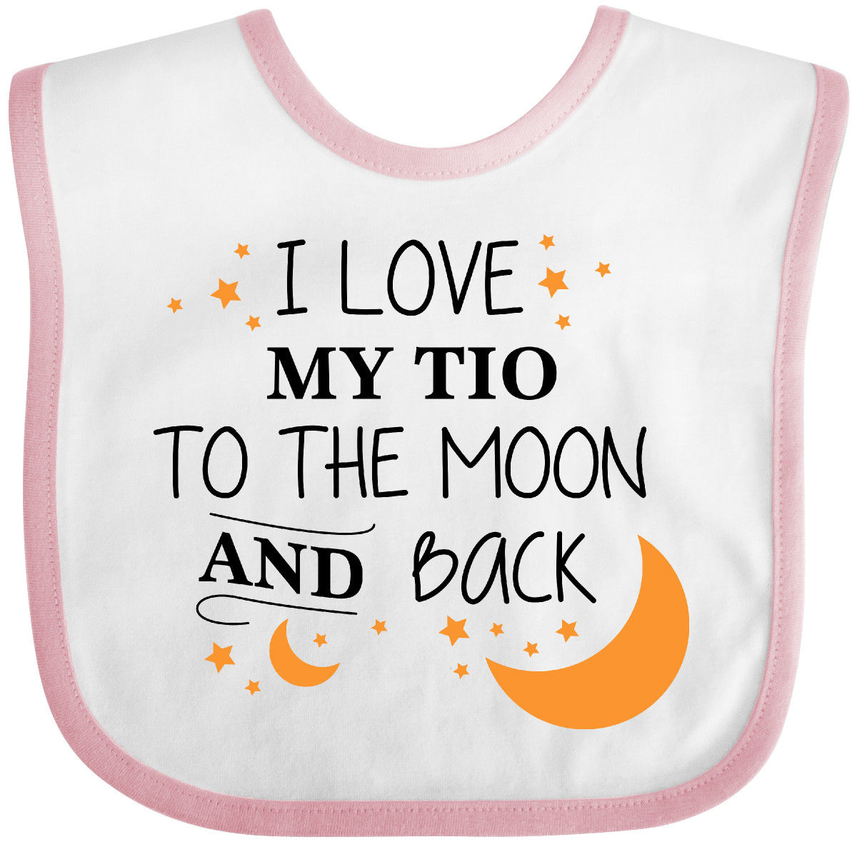 Inktastic I Love My Tio To The Moon And Back Baby Bib You Uncle Stars Gift - Picture 8 of 9