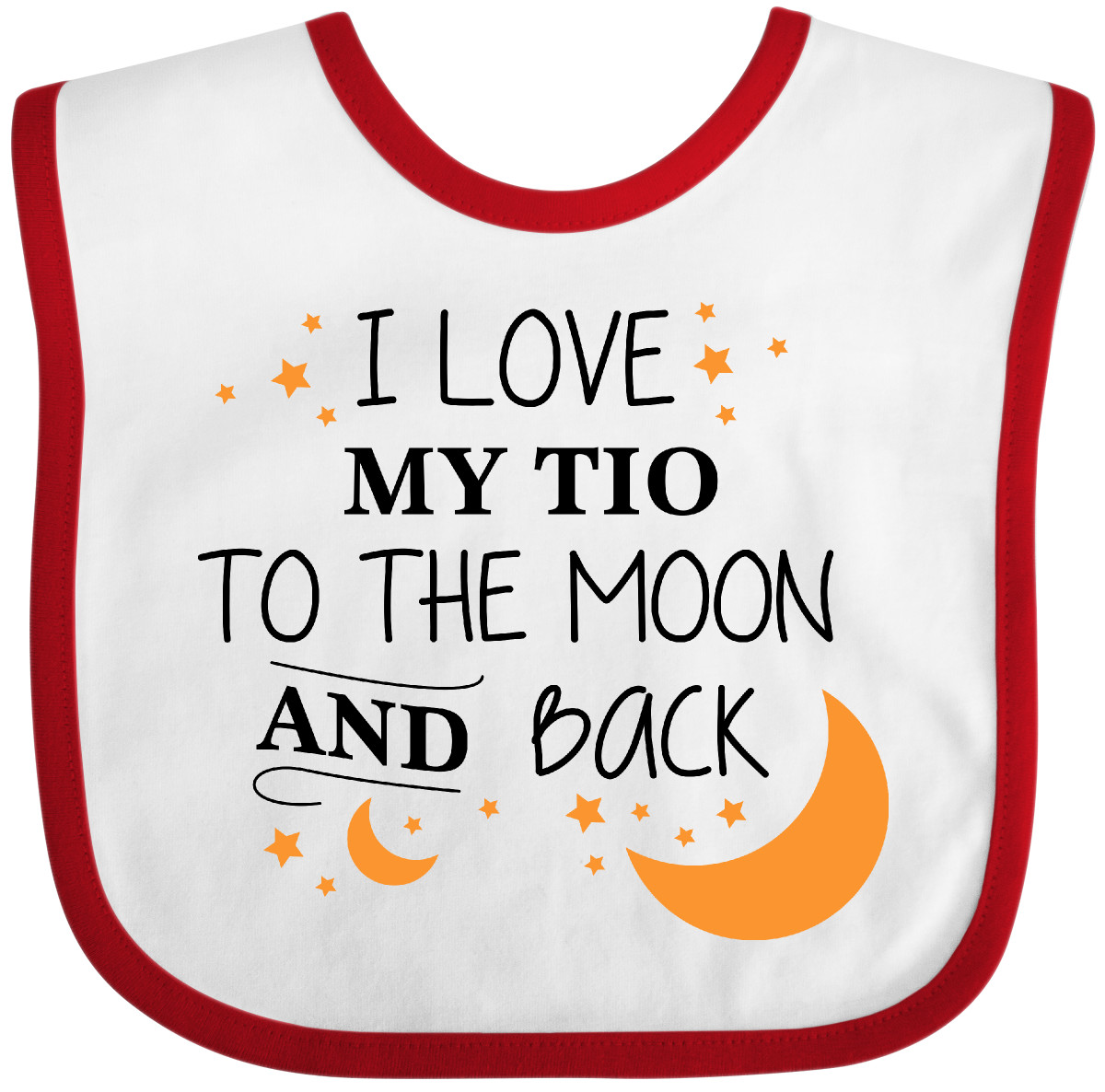 Inktastic I Love My Tio To The Moon And Back Baby Bib You Uncle Stars Gift - Picture 9 of 9