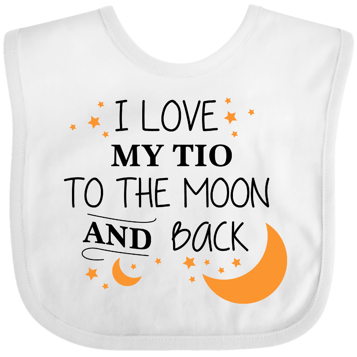 Inktastic I Love My Tio To The Moon And Back Baby Bib You Uncle Stars Gift - Picture 5 of 9
