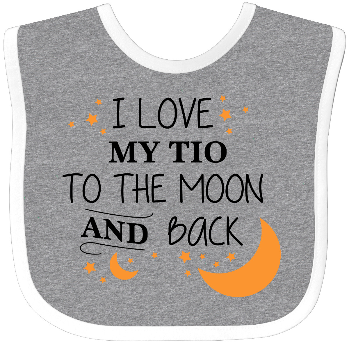 Inktastic I Love My Tio To The Moon And Back Baby Bib You Uncle Stars Gift - Picture 3 of 9