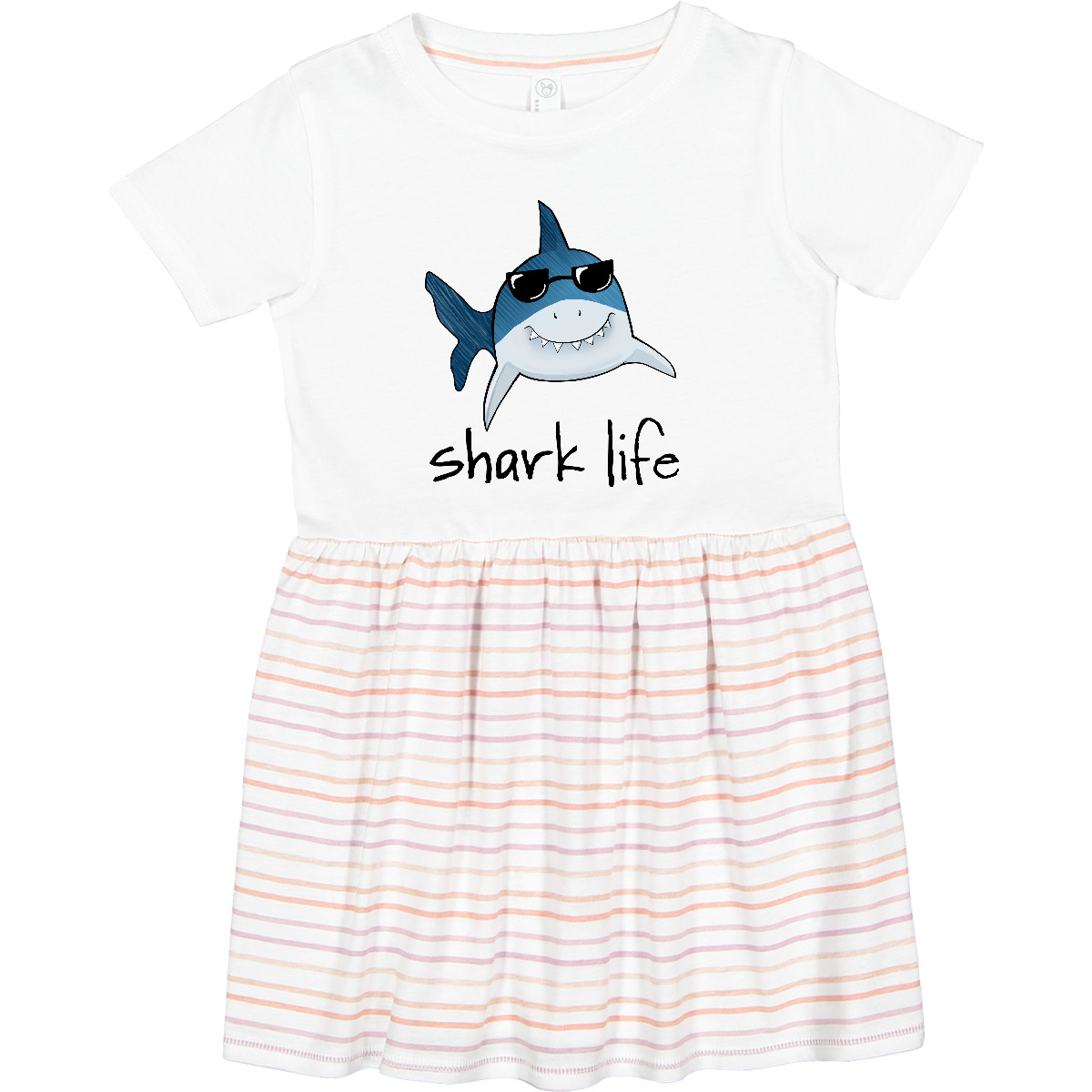 ラン Inktastic Shark Life Fun Shark With Sunglasses Toddler Dress Cute