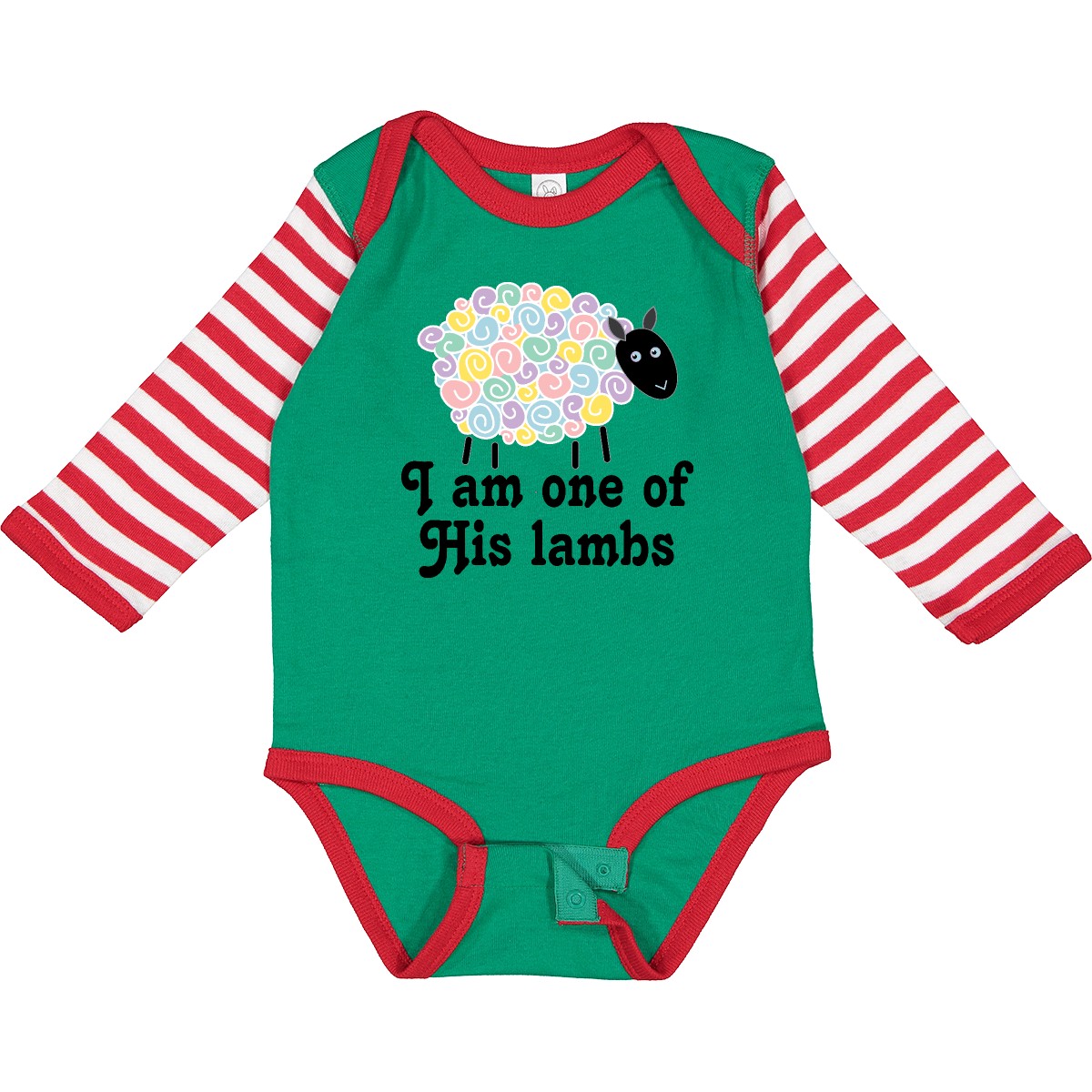 Inktastic Religious Lamb Christian Childs Long Sleeve Creeper Sheep Boys Girls - Picture 3 of 4