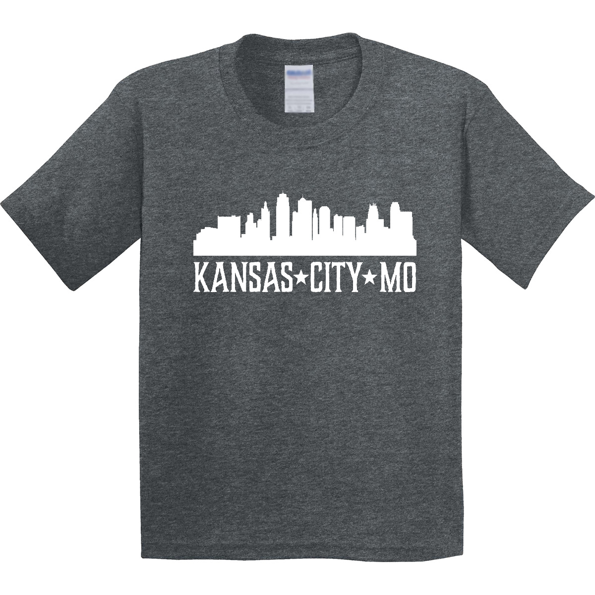 Inktastic Kansas City Missouri Skyline MO Cities Youth T-Shirt Silhouette Native - Picture 2 of 3