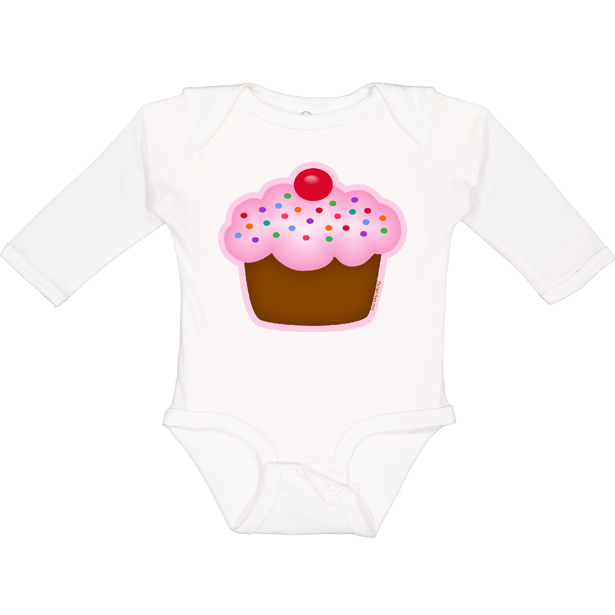Inktastic Cupcake Long Sleeve Creeper Dessert Cake Food Nickname Sprinkles Sweet - Picture 4 of 4