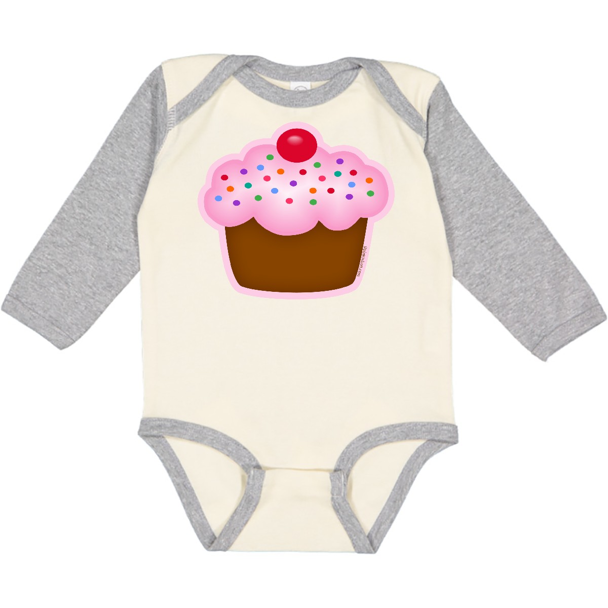 Inktastic Cupcake Long Sleeve Creeper Dessert Cake Food Nickname Sprinkles Sweet - Picture 3 of 4