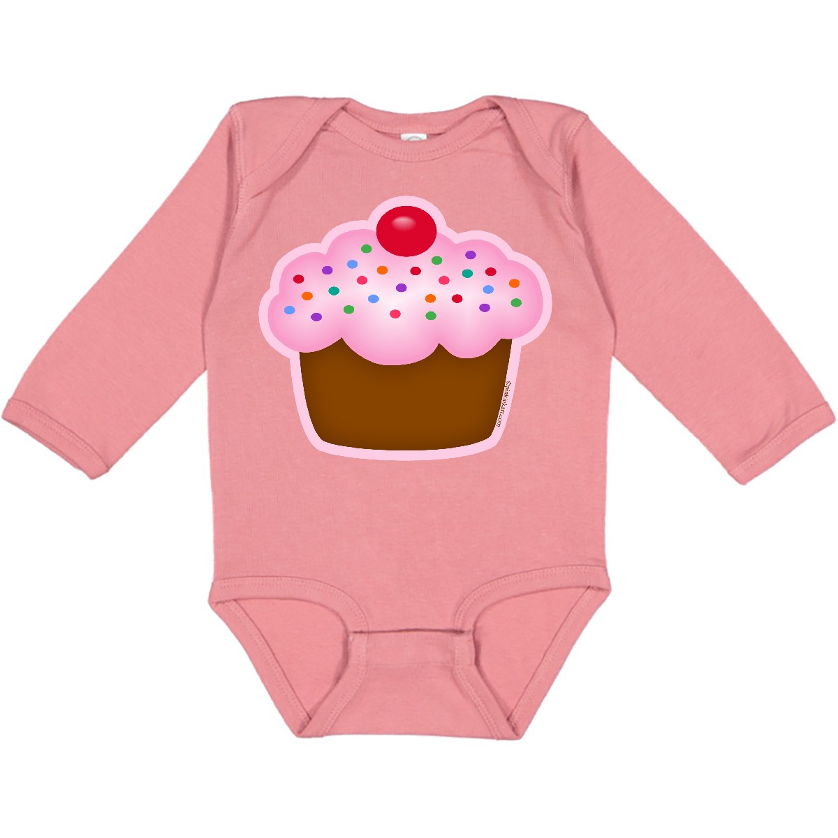 Inktastic Cupcake Long Sleeve Creeper Dessert Cake Food Nickname Sprinkles Sweet - Picture 2 of 4