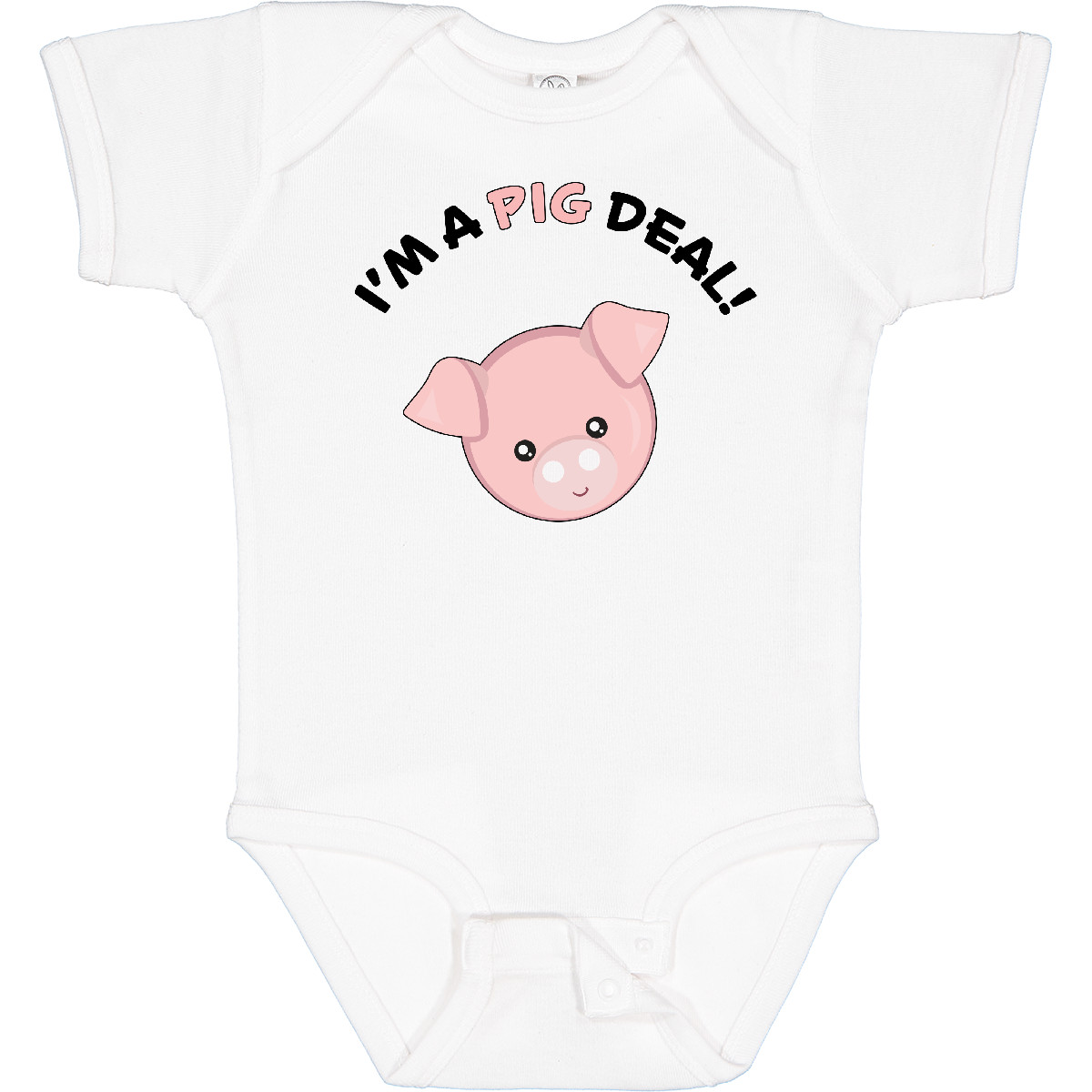 Inktastic I'm A Pig Deal Cute Pig Pun Baby Bodysuit Farm Animals Pigs Fun Heart - Picture 14 of 15