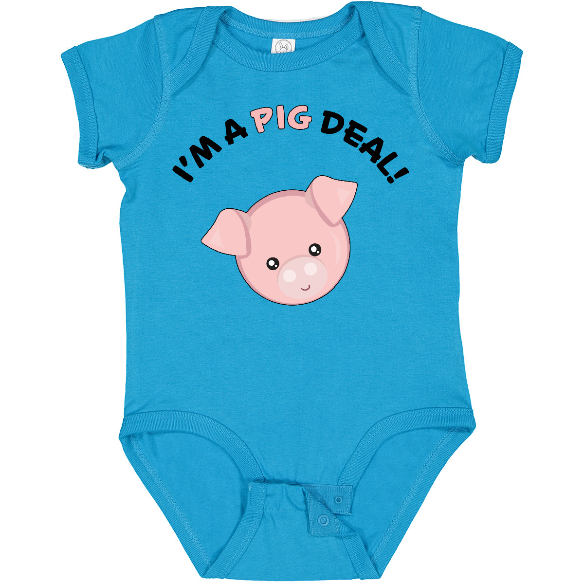 Inktastic I'm A Pig Deal Cute Pig Pun Baby Bodysuit Farm Animals Pigs Fun Heart - Picture 12 of 15