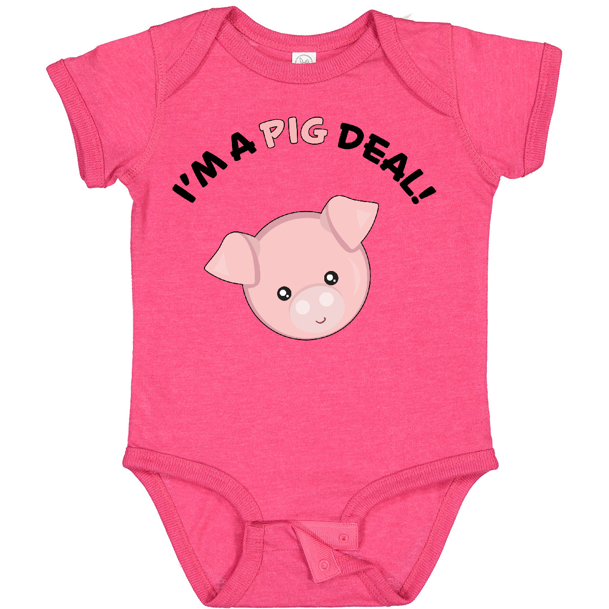 Inktastic I'm A Pig Deal Cute Pig Pun Baby Bodysuit Farm Animals Pigs Fun Heart - Picture 13 of 15
