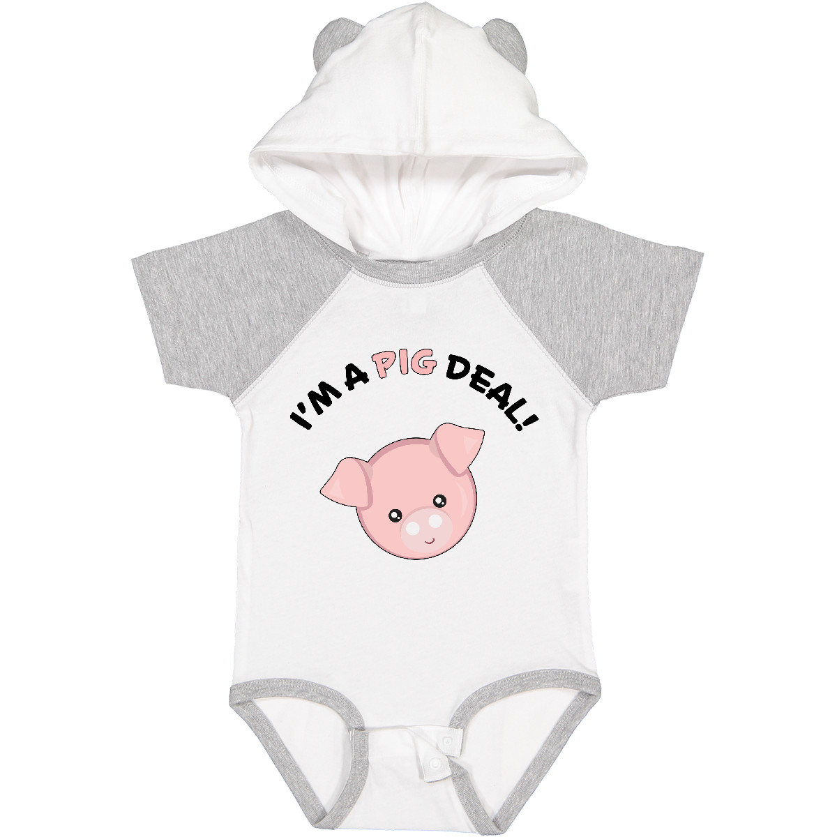 Inktastic I'm A Pig Deal Cute Pig Pun Baby Bodysuit Farm Animals Pigs Fun Heart - Picture 15 of 15