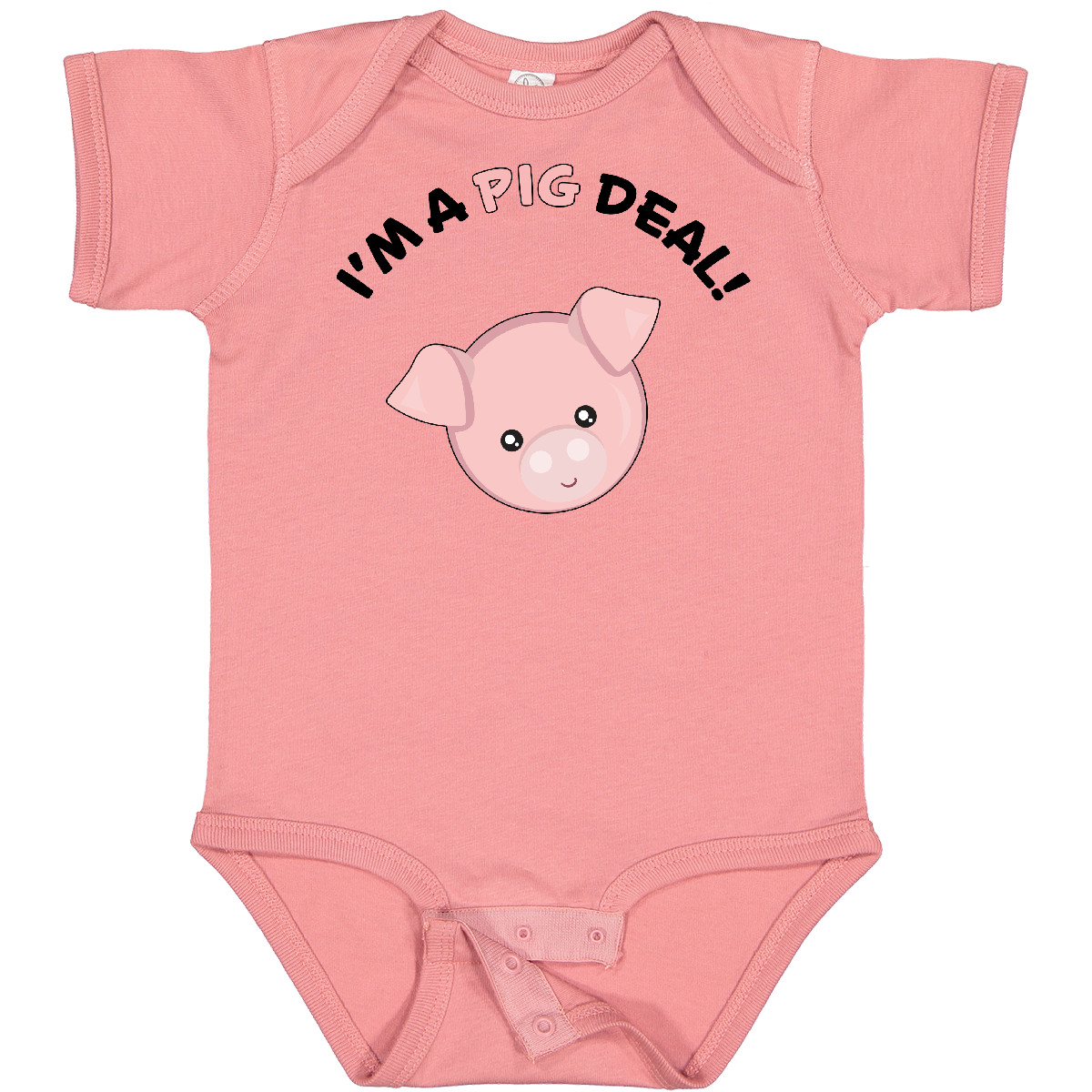 Inktastic I'm A Pig Deal Cute Pig Pun Baby Bodysuit Farm Animals Pigs Fun Heart - Picture 9 of 15