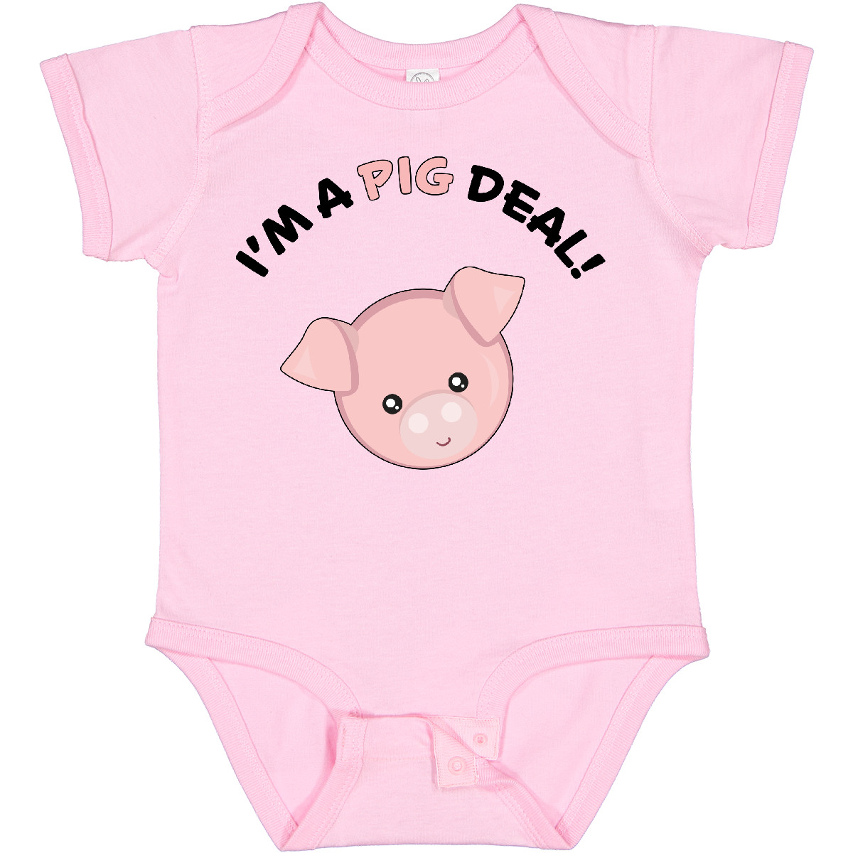 Inktastic I'm A Pig Deal Cute Pig Pun Baby Bodysuit Farm Animals Pigs Fun Heart - Picture 10 of 15