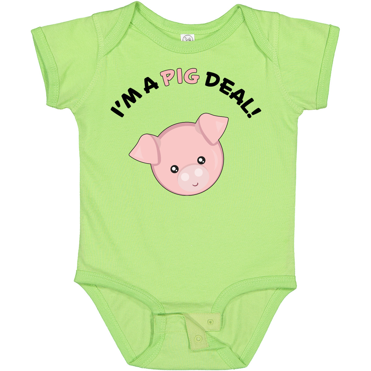 Inktastic I'm A Pig Deal Cute Pig Pun Baby Bodysuit Farm Animals Pigs Fun Heart - Picture 8 of 15
