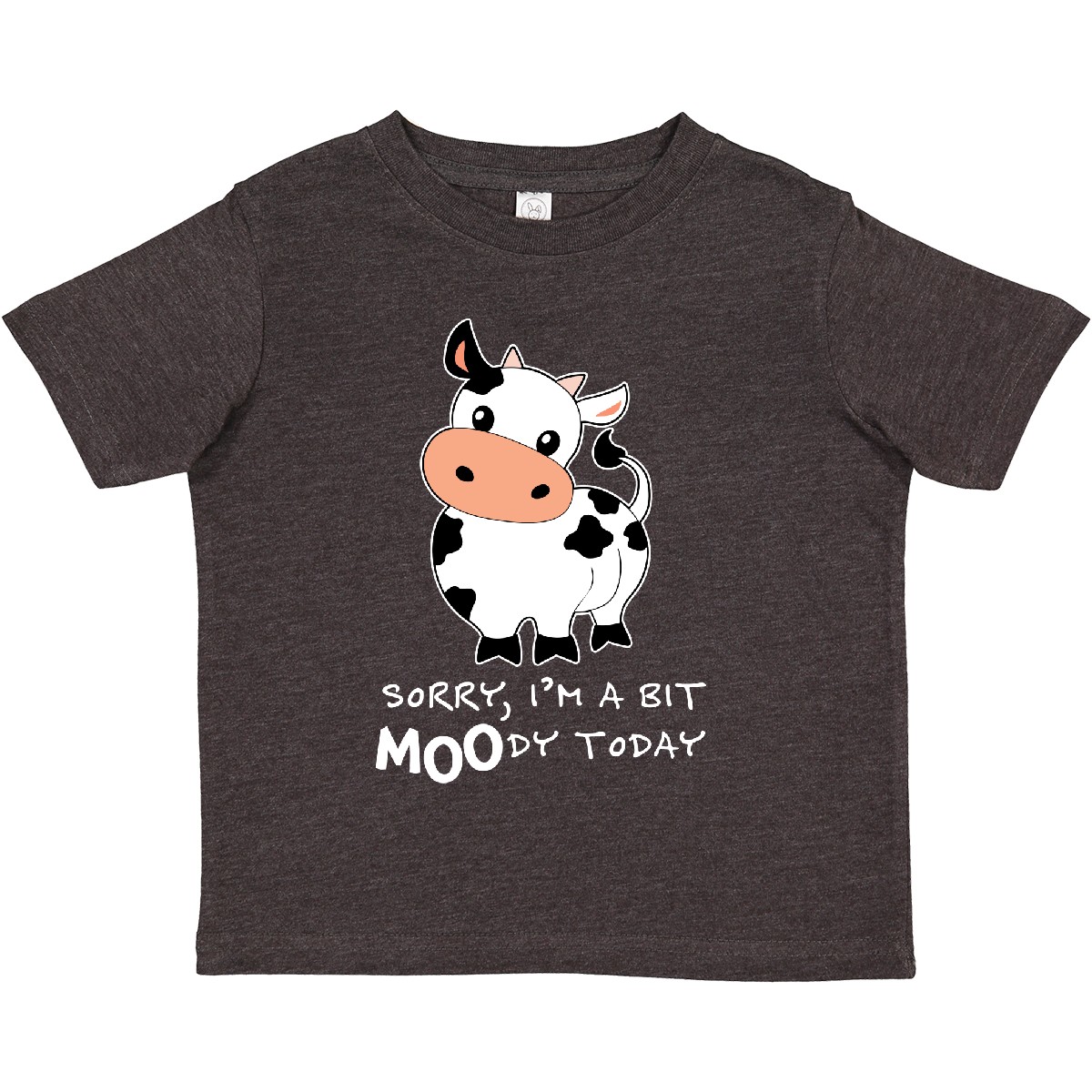 Inktastic Sorry, I'm A Bit MOOdy Today Cute Cow Pun Toddler T-Shirt Farm Animals - Picture 7 of 7