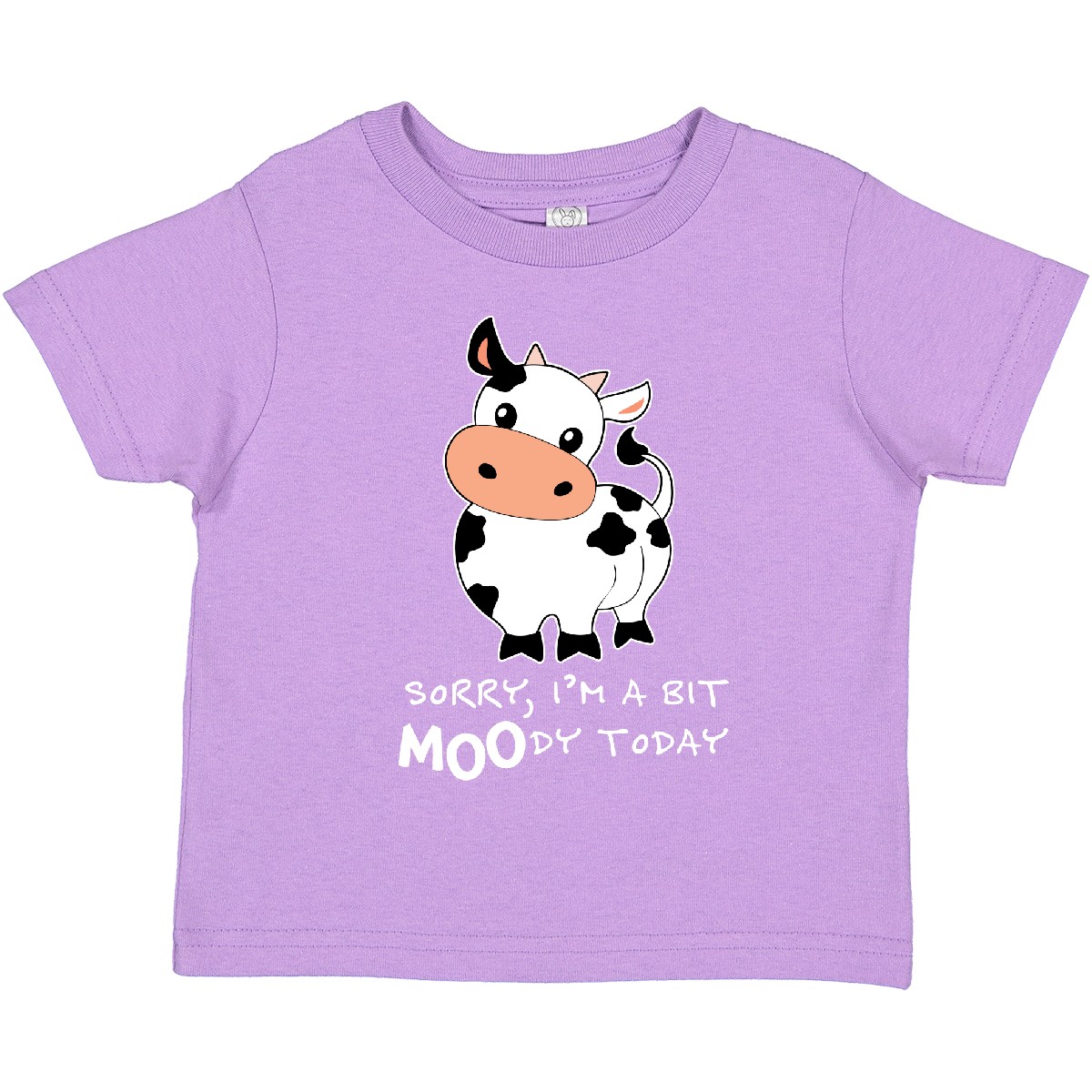 Inktastic Sorry, I'm A Bit MOOdy Today Cute Cow Pun Toddler T-Shirt Farm Animals - Picture 3 of 7
