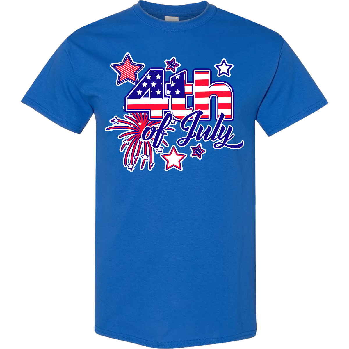 Inktastic 4th Of July Fireworks Stars And American Flag T-Shirt Fourth Patriotic - Picture 11 of 14