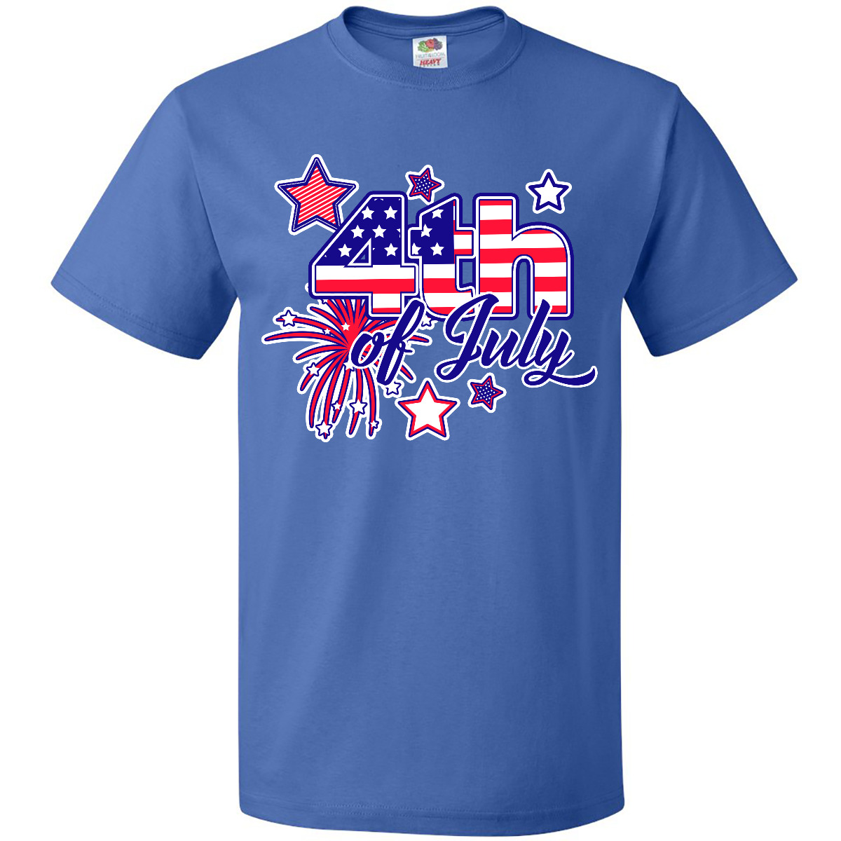 Inktastic 4th Of July Fireworks Stars And American Flag T-Shirt Fourth Patriotic - Picture 11 of 14