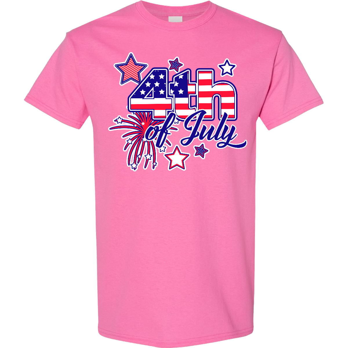 Inktastic 4th Of July Fireworks Stars And American Flag T-Shirt Fourth Patriotic - Picture 2 of 14