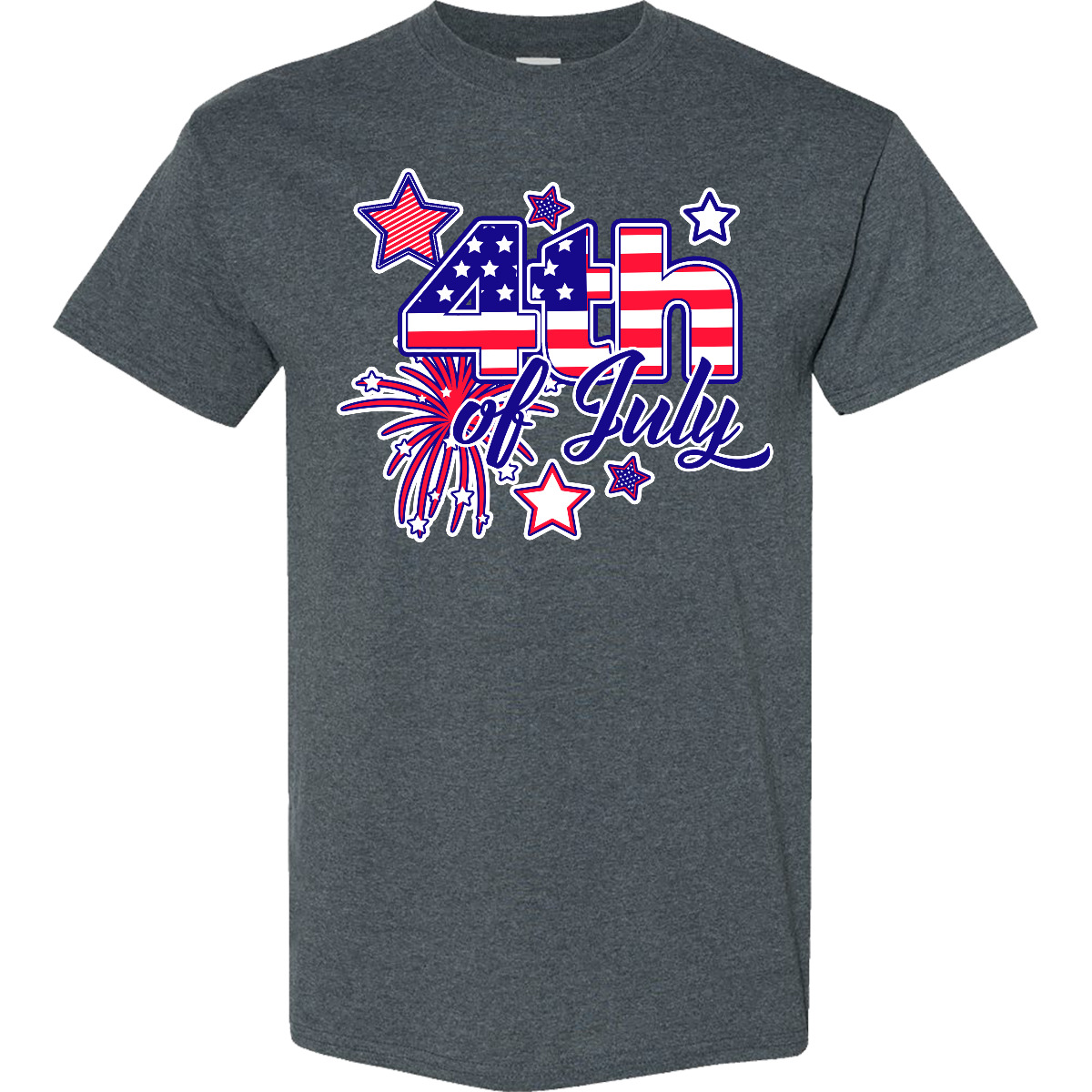Inktastic 4th Of July Fireworks Stars And American Flag T-Shirt Fourth Patriotic - Picture 14 of 14
