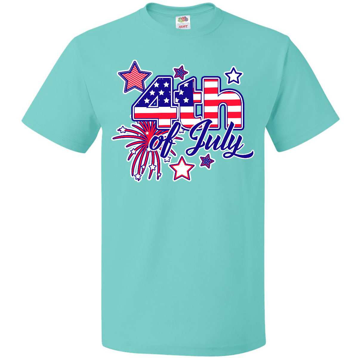 Inktastic 4th Of July Fireworks Stars And American Flag T-Shirt Fourth Patriotic - Picture 12 of 14