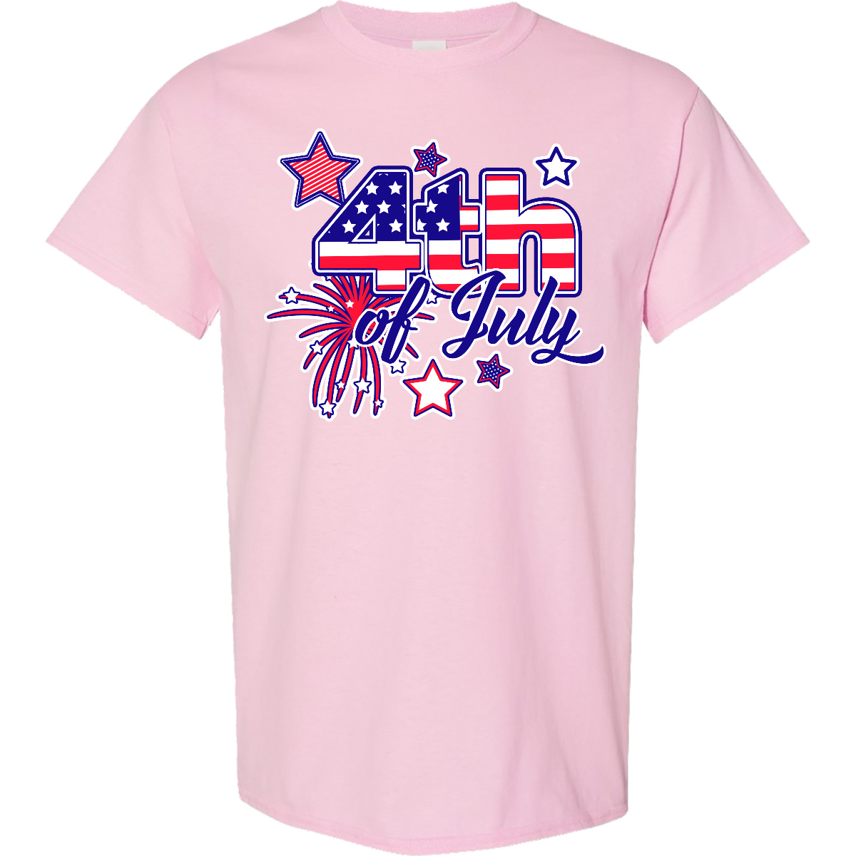 Inktastic 4th Of July Fireworks Stars And American Flag T-Shirt Fourth Patriotic - Picture 9 of 14