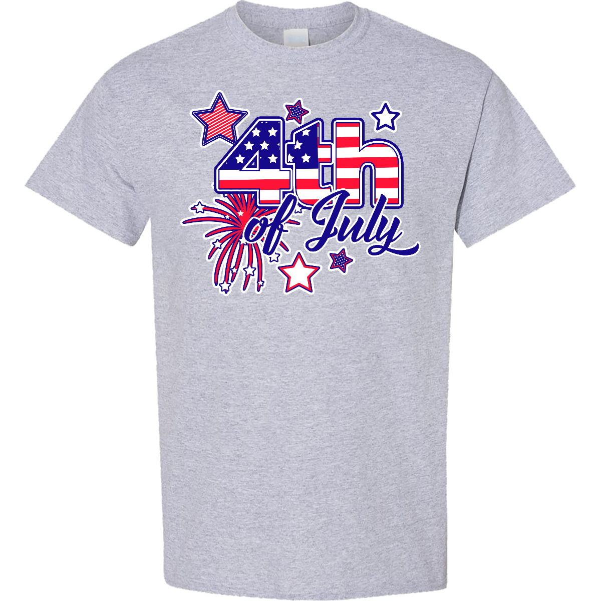 Inktastic 4th Of July Fireworks Stars And American Flag T-Shirt Fourth Patriotic - Picture 5 of 14