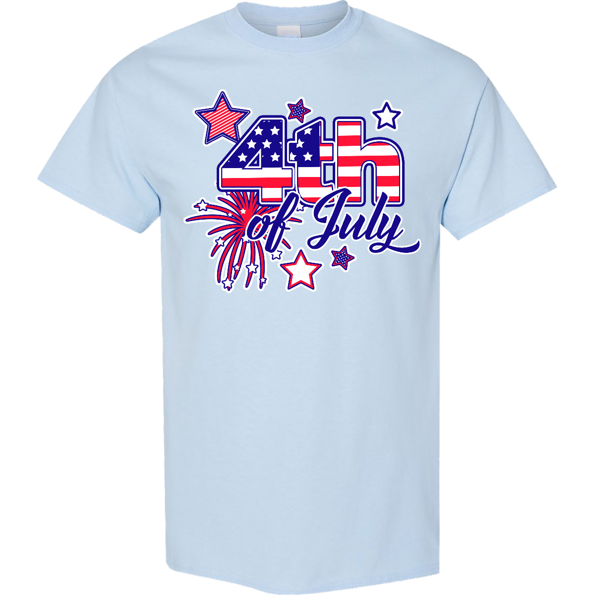 Inktastic 4th Of July Fireworks Stars And American Flag T-Shirt Fourth Patriotic - Picture 6 of 14