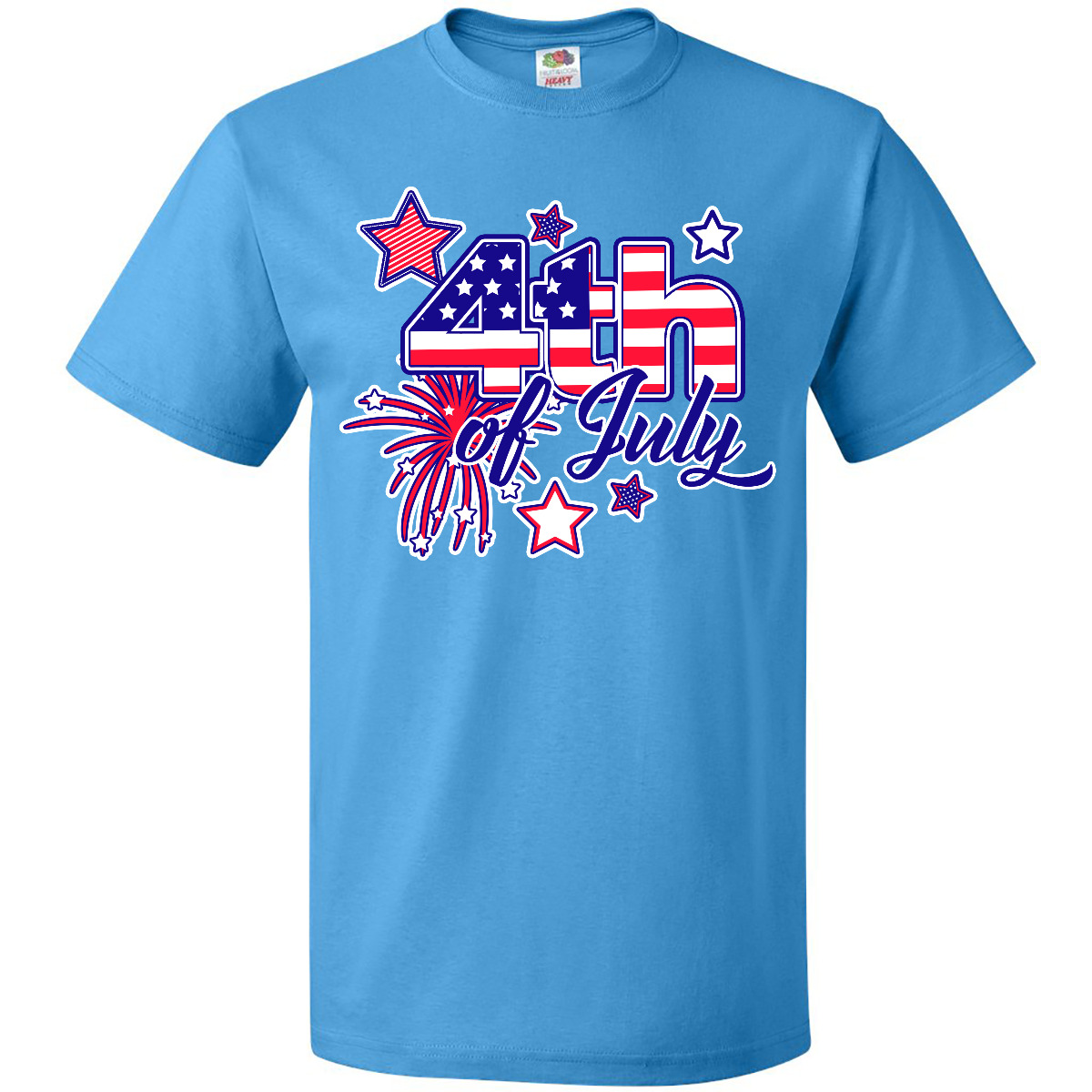 Inktastic 4th Of July Fireworks Stars And American Flag T-Shirt Fourth Patriotic - Picture 8 of 14
