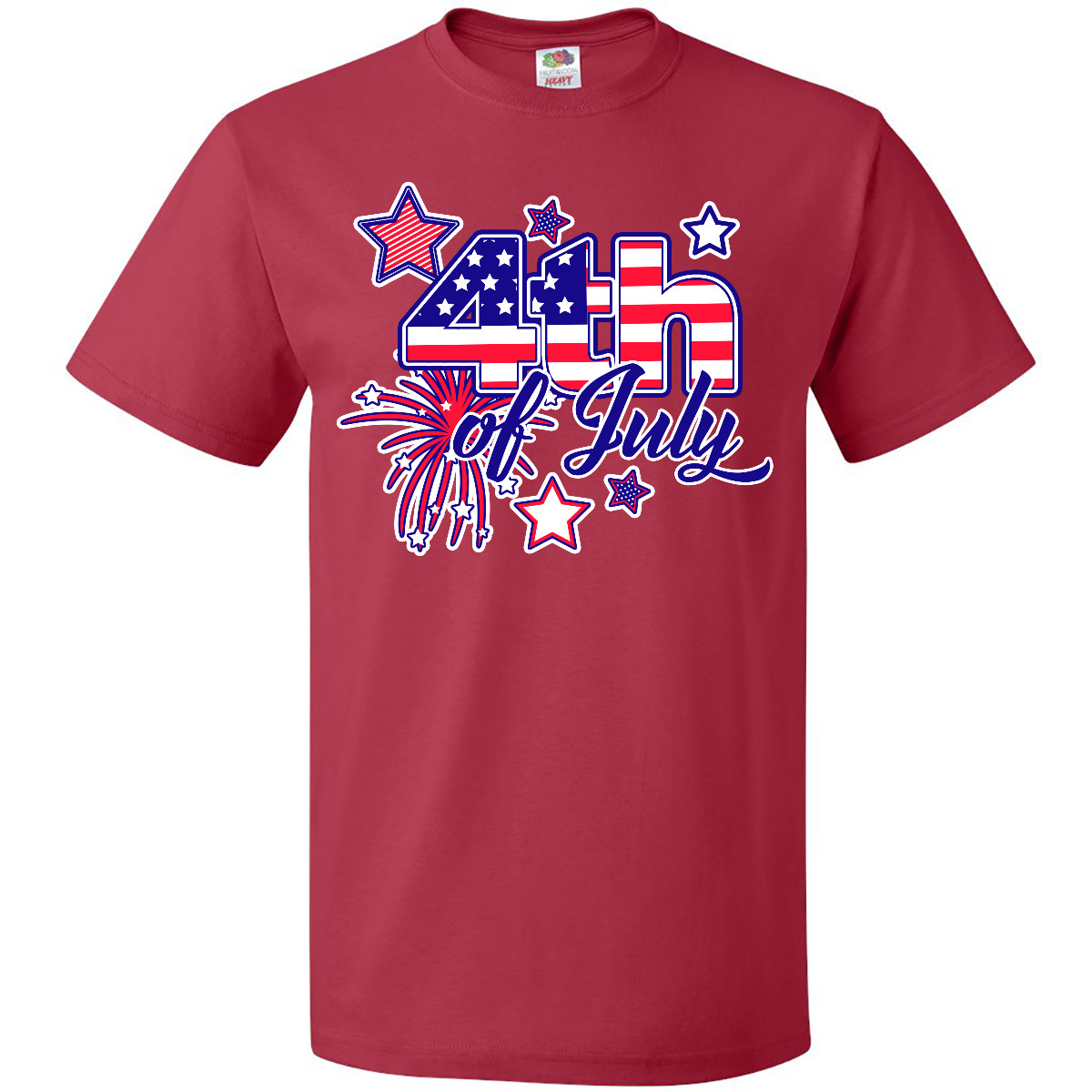 Inktastic 4th Of July Fireworks Stars And American Flag T-Shirt Fourth Patriotic - Picture 10 of 14