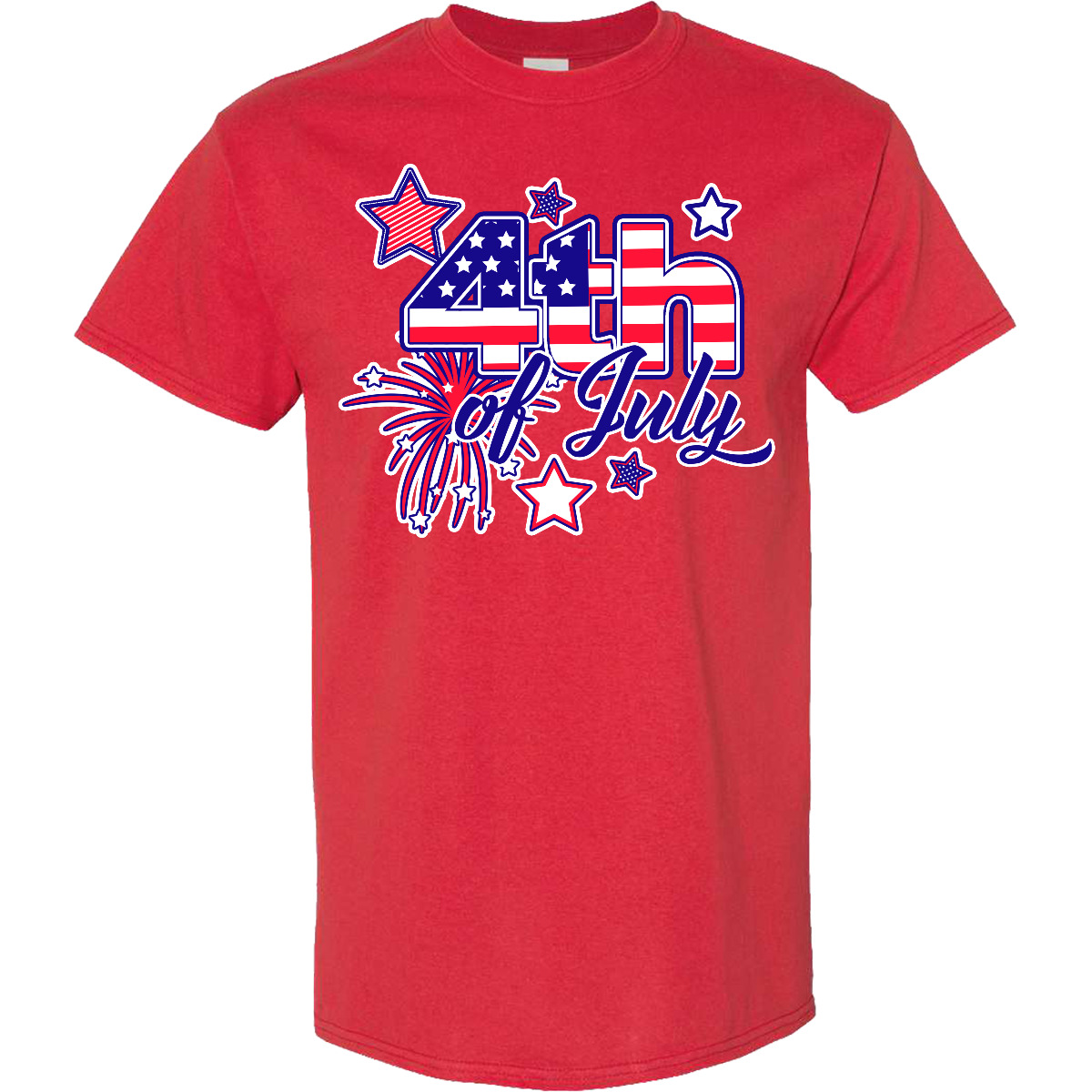 Inktastic 4th Of July Fireworks Stars And American Flag T-Shirt Fourth Patriotic - Picture 10 of 14