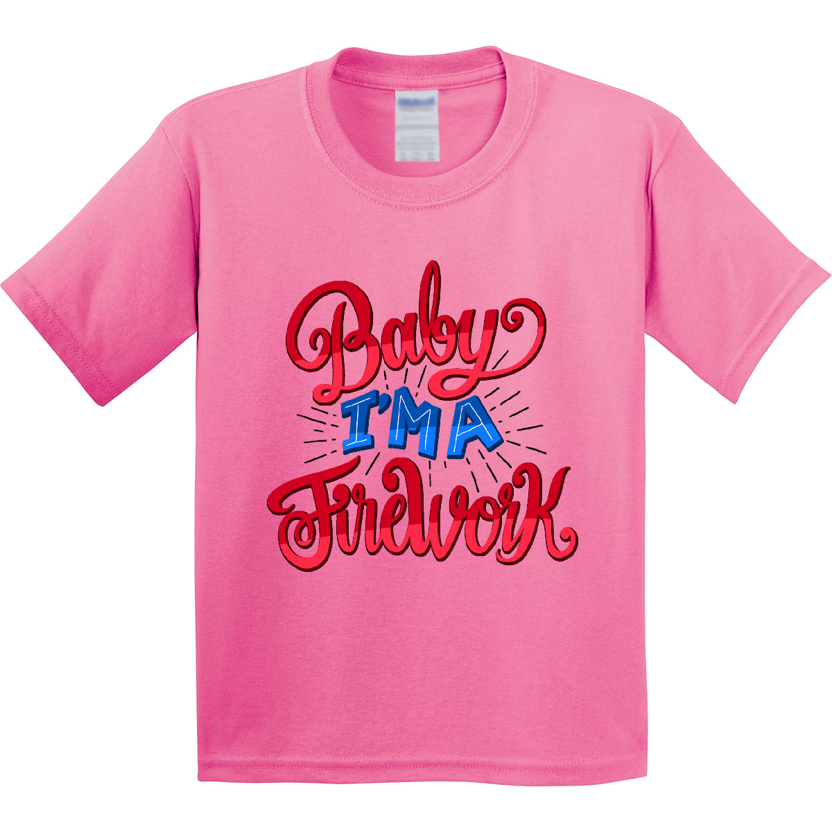 Inktastic Baby I'm A Firework Hand Lettered Youth T-Shirt Fourth Of July 4th Day - Bild 2 von 7
