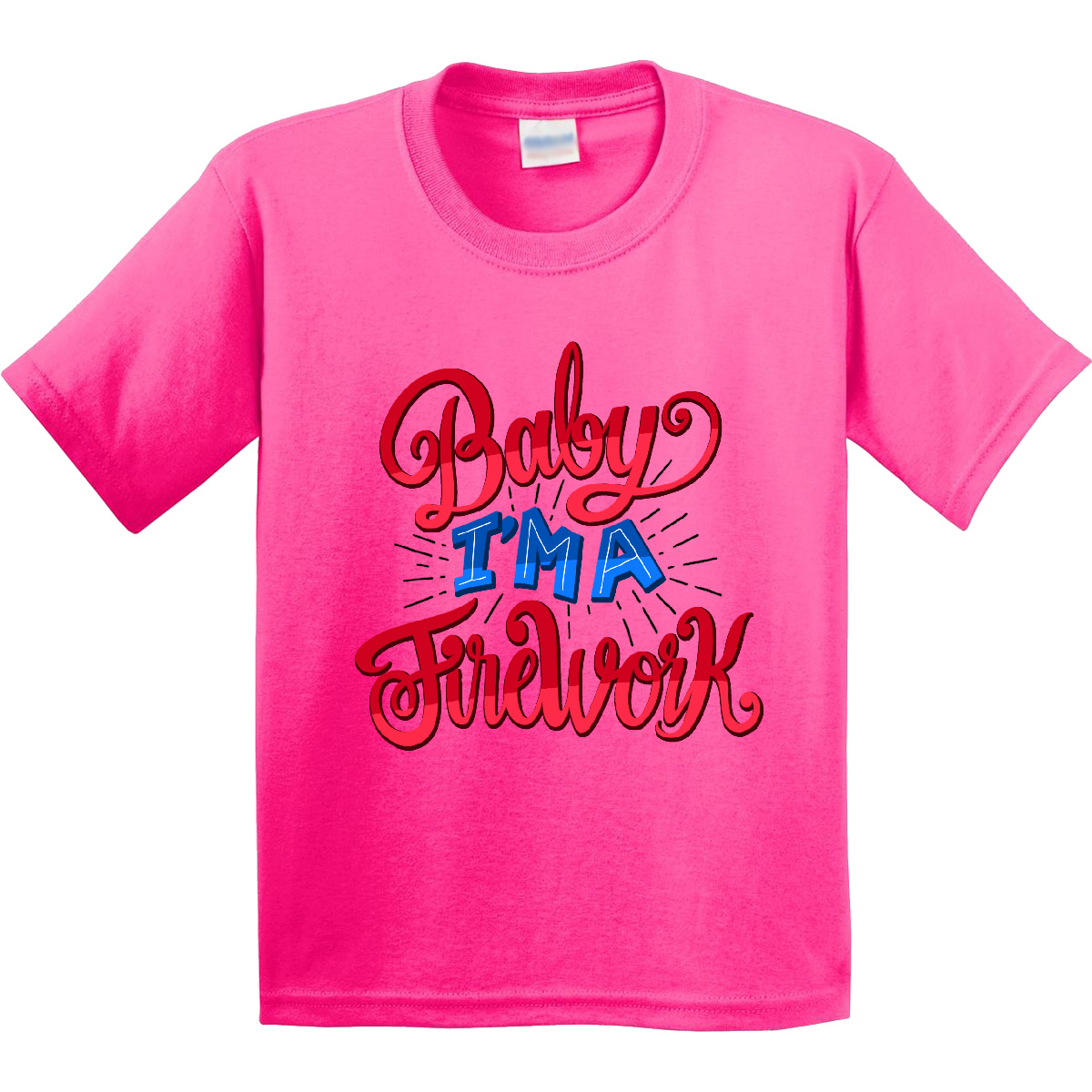 Inktastic Baby I'm A Firework Hand Lettered Youth T-Shirt Fourth Of July 4th Day - Bild 4 von 7