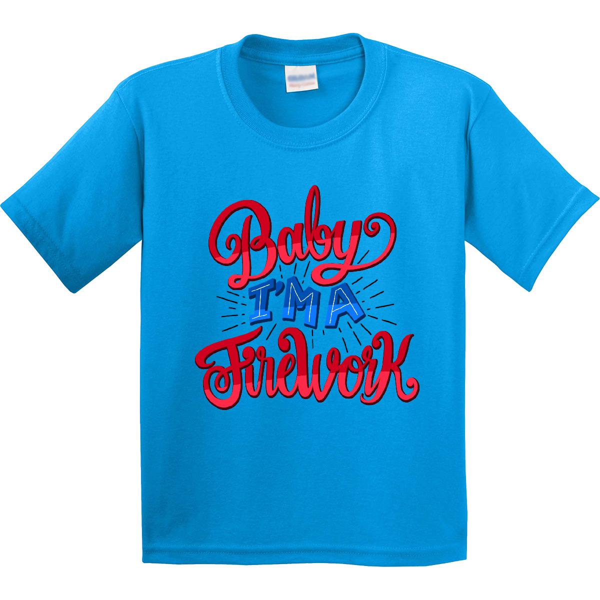Inktastic Baby I'm A Firework Hand Lettered Youth T-Shirt Fourth Of July 4th Day - Bild 5 von 7