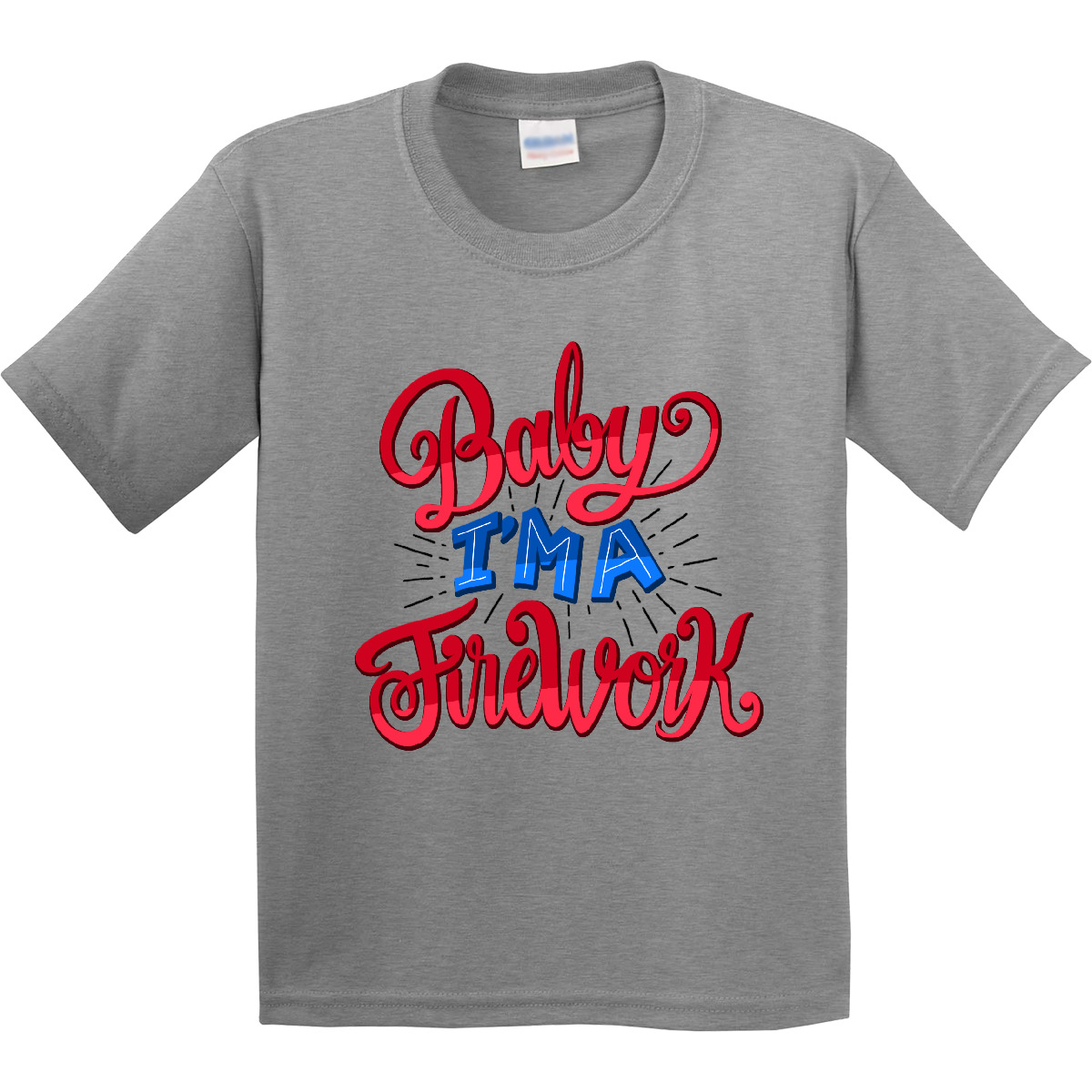 Inktastic Baby I'm A Firework Hand Lettered Youth T-Shirt Fourth Of July 4th Day - Bild 3 von 7