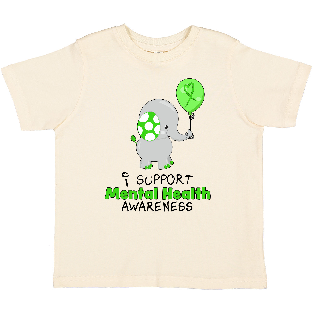 Inktastic I Support Mental Health Awareness Elephant And Balloon Toddler T-Shirt - Picture 3 of 7