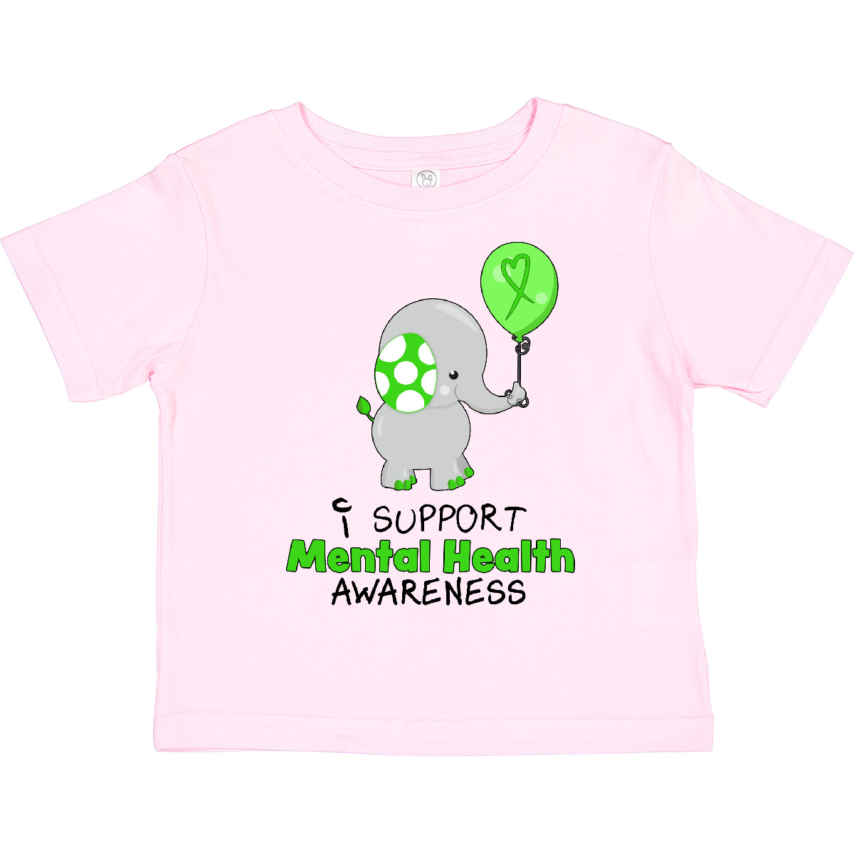Inktastic I Support Mental Health Awareness Elephant And Balloon Toddler T-Shirt - Picture 4 of 7
