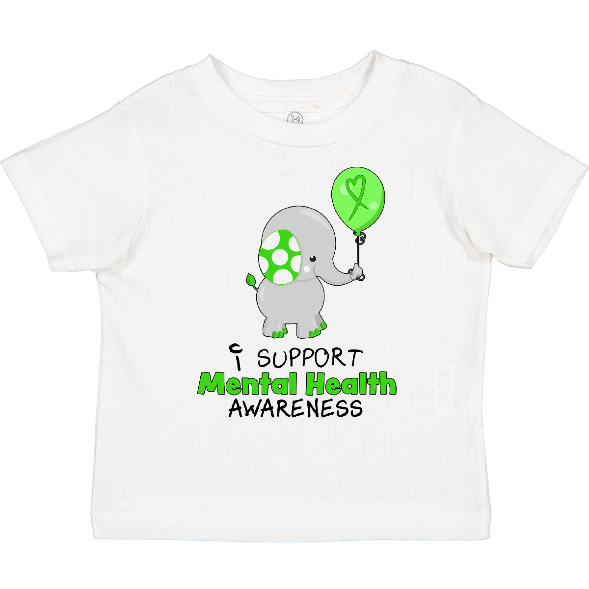 Inktastic I Support Mental Health Awareness Elephant And Balloon Toddler T-Shirt - Picture 7 of 7
