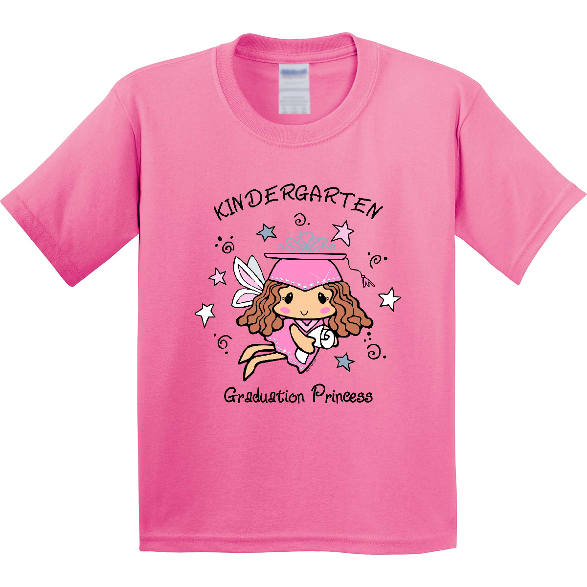 Inktastic Kindergarten Graduation Princess Youth T-Shirt Tiara Diploma Cap Gown